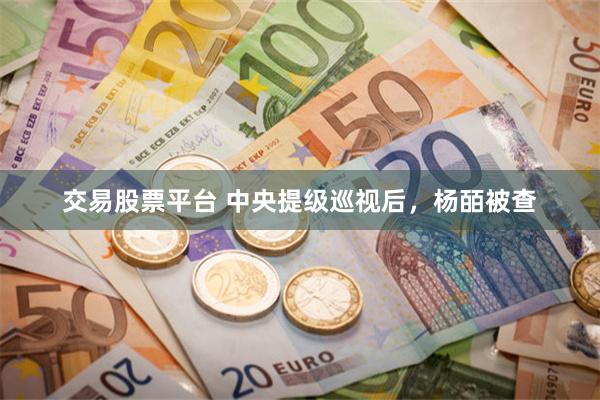交易股票平台 中央提级巡视后，杨皕被查